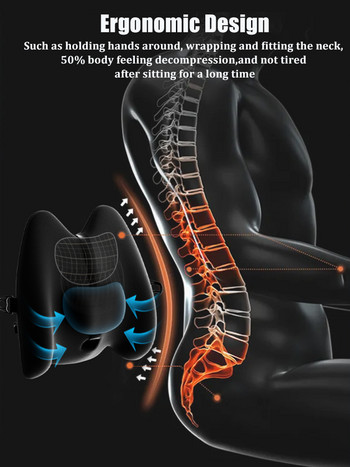 Μαξιλάρι για μασάζ λαιμού αυτοκινήτου Μαξιλάρι οσφυϊκής υποστήριξης Auto Seat Travel Relax Head Waist Support Προσομοίωση Ανθρώπινο μασάζ δόνησης