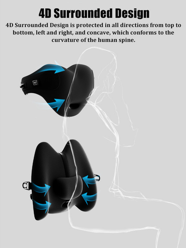 Jastuk za masažu vrata u automobilu Jastuk za lumbalnu potporu Auto sjedalo Putovanje Opuštanje Glava Potpora za struk Simulacija Masaža ljudskim vibracijama