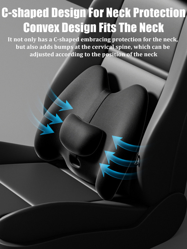 Jastuk za masažu vrata u automobilu Jastuk za lumbalnu potporu Auto sjedalo Putovanje Opuštanje Glava Potpora za struk Simulacija Masaža ljudskim vibracijama