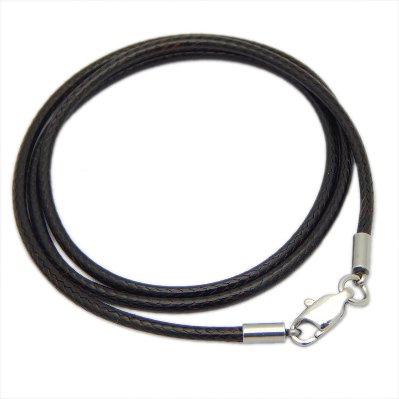 Snur de ceară din împletitură neagră Snur din piele Închizătoare de oțel Lant șir pentru bricolaj pandantiv Colier Fabricarea de bijuterii Cordon Cuero Para Colgante
