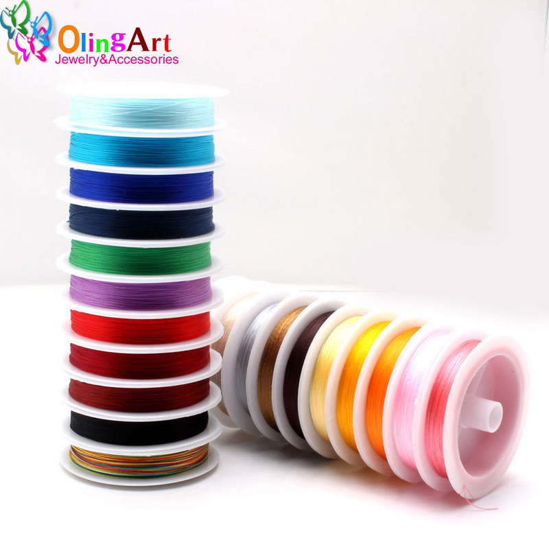 OlingArt 0.3/0.5/0.7/1.0MM vegyes többszínű opciók Nylon szál/drót/kötél fülbevaló karkötő nyaklánc ékszer készítés