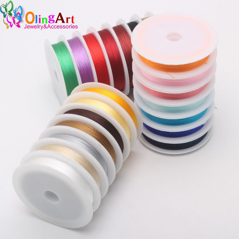 OlingArt 0.3/0.5/0.7/1.0MM vegyes többszínű opciók Nylon szál/drót/kötél fülbevaló karkötő nyaklánc ékszer készítés