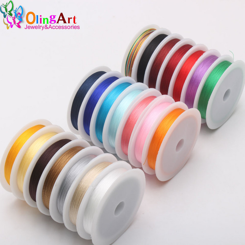 OlingArt 0.3/0.5/0.7/1.0MM vegyes többszínű opciók Nylon szál/drót/kötél fülbevaló karkötő nyaklánc ékszer készítés