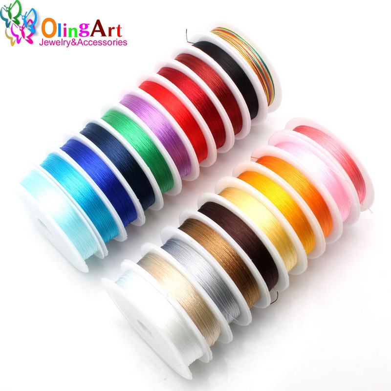 OlingArt 0.3/0.5/0.7/1.0MM vegyes többszínű opciók Nylon szál/drót/kötél fülbevaló karkötő nyaklánc ékszer készítés