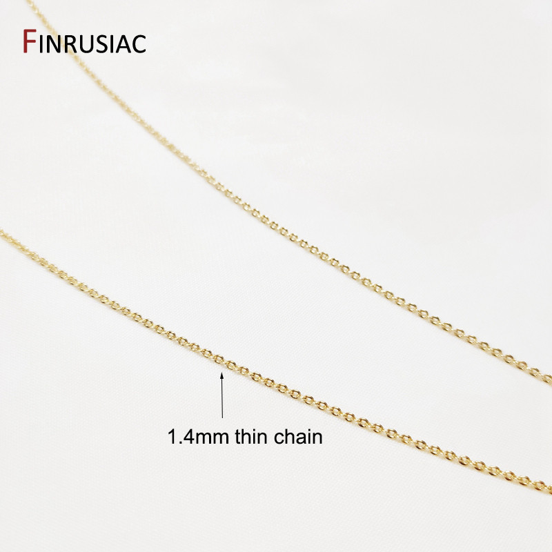 1,4 mm vastagság 50 cm hosszú Valódi aranyozott fém vékony lánc nyaklánc készítéshez, barkács ékszer készítő lánc nagykereskedelmi