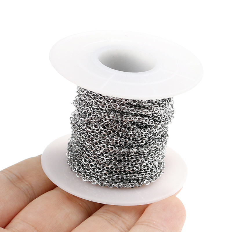 1-2mm szélességű aranylemez rozsdamentes acél láncok fém kábellánc nyakláncokhoz karkötők ékszer készítési kellékek anyaga