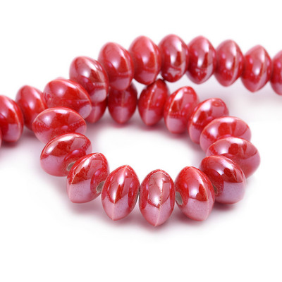 Επίπεδες στρογγυλές κεραμικές χάντρες μικτού χρώματος 12mm Χάντρες πορσελάνης διαχωριστής για κοσμήματα Αξεσουάρ κολιέ βραχιολιών DIY