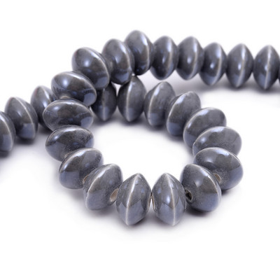 Επίπεδες στρογγυλές κεραμικές χάντρες μικτού χρώματος 12mm Χάντρες πορσελάνης διαχωριστής για κοσμήματα Αξεσουάρ κολιέ βραχιολιών DIY