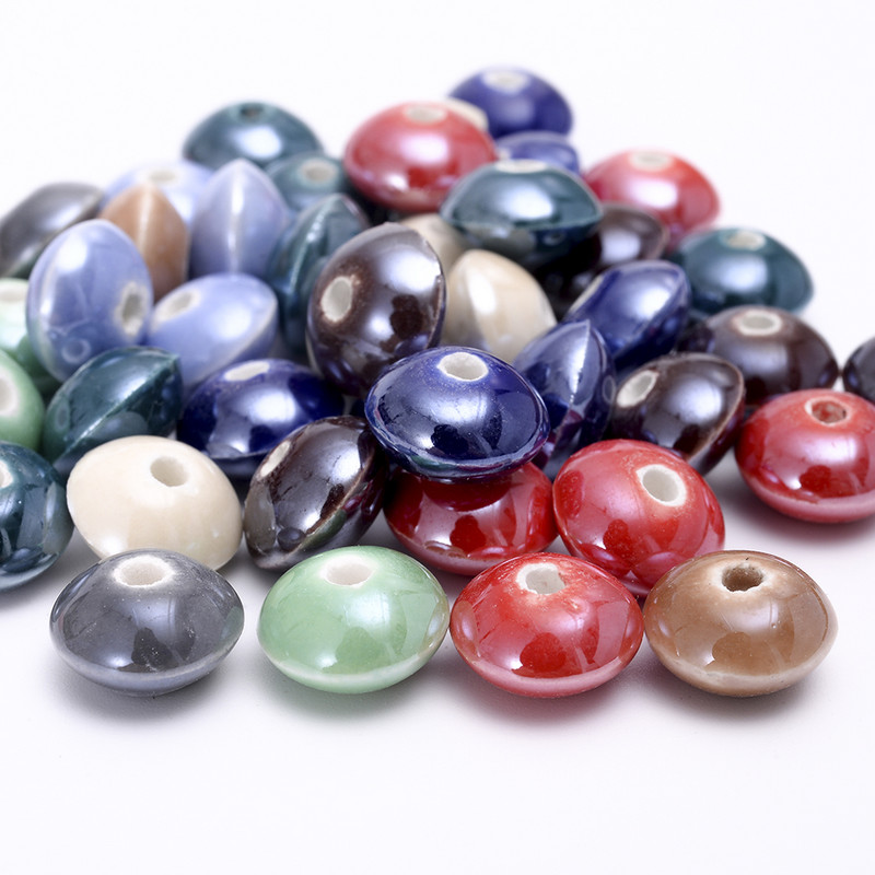 12mm vegyes színű lapos kerek kerámia gyöngyök porcelán távtartó gyöngyök ékszerkészítéshez barkácsolás karkötő nyaklánc kiegészítők