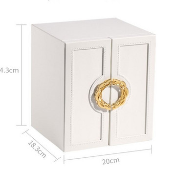 Jewelry Organizer Box Display 5 στρώσεων μεγάλης χωρητικότητας διπλή πόρτα PU Δερμάτινο συρτάρι Θήκες κουτιού αποθήκευσης για σκουλαρίκια Κολιέ