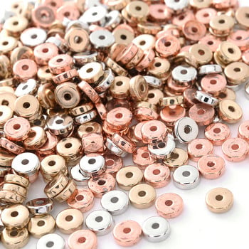 200-600 бр./лот CCB Charm Spacer Beads 6 mm Плоски кръгли свободни мъниста за изработка на бижута Направи си сам Гривна Аксесоари за колие