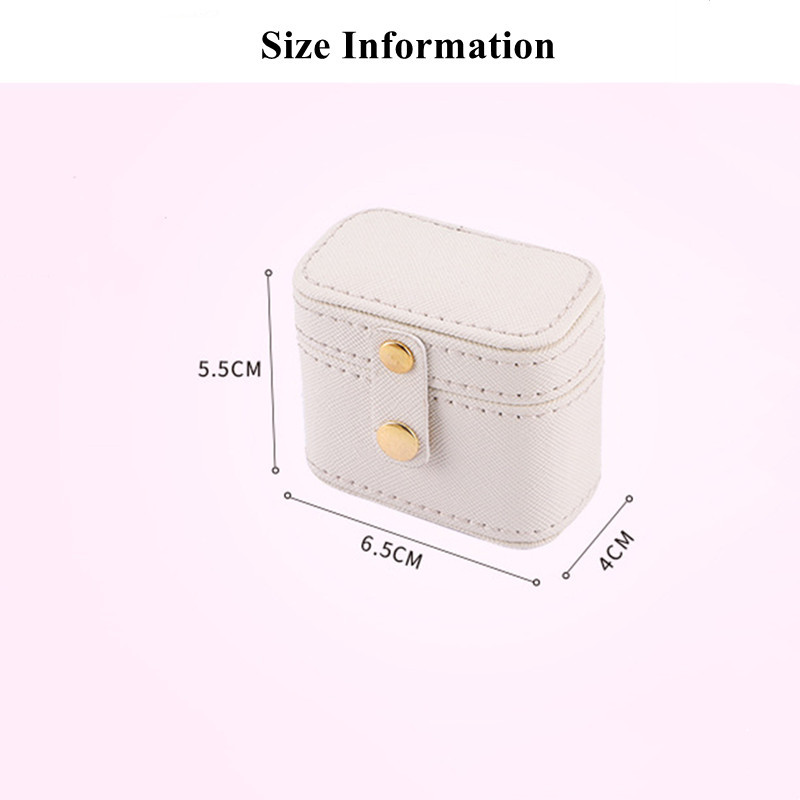 6,5*5,5*4cm ékszerszervező utazási ékszertartó dobozok utazási hordozható gyűrűs doboz bőr tárolószervező fülbevaló tartó