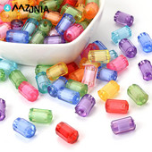 50 vnt. / siunta 7x12 mm mišrūs akriliniai skaidrūs karoliukai apvalūs stulpai Laisvi tarpikliai papuošalams gaminti „pasidaryk pats“ rankų darbo priedai