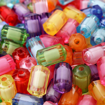 50 vnt. / siunta 7x12 mm mišrūs akriliniai skaidrūs karoliukai apvalūs stulpai Laisvi tarpikliai papuošalams gaminti „pasidaryk pats“ rankų darbo priedai