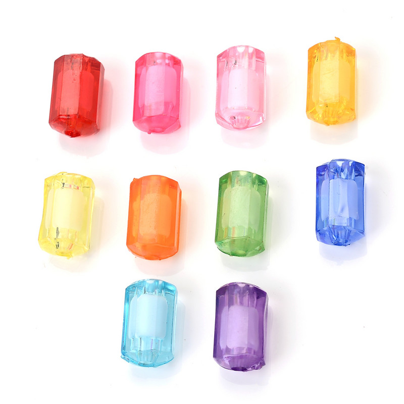 50 vnt. / siunta 7x12 mm mišrūs akriliniai skaidrūs karoliukai apvalūs stulpai Laisvi tarpikliai papuošalams gaminti „pasidaryk pats“ rankų darbo priedai