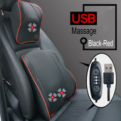 USB töltő elektromos vibrációs autómasszírozó párna fájdalomcsillapító autós ülés háttámla nyakpárna párnák támasztó derékpárna