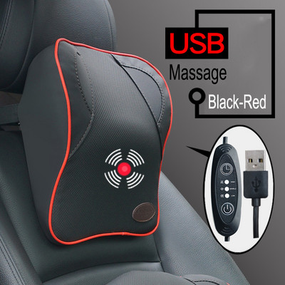 USB töltő elektromos vibrációs autómasszírozó párna fájdalomcsillapító autós ülés háttámla nyakpárna párnák támasztó derékpárna