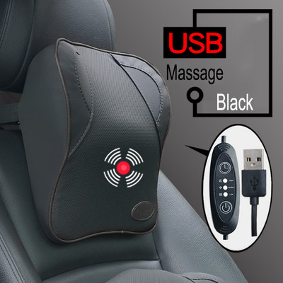 USB töltő elektromos vibrációs autómasszírozó párna fájdalomcsillapító autós ülés háttámla nyakpárna párnák támasztó derékpárna