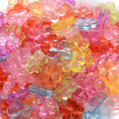 50 buc. Bomboane acrilice margele transparente de flori margele de distanțare libere pentru realizarea de bijuterii, accesorii pentru brățări DIY, 14 mm