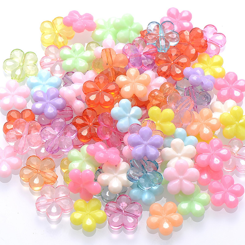 50 buc. Bomboane acrilice margele transparente de flori margele de distanțare libere pentru realizarea de bijuterii, accesorii pentru brățări DIY, 14 mm