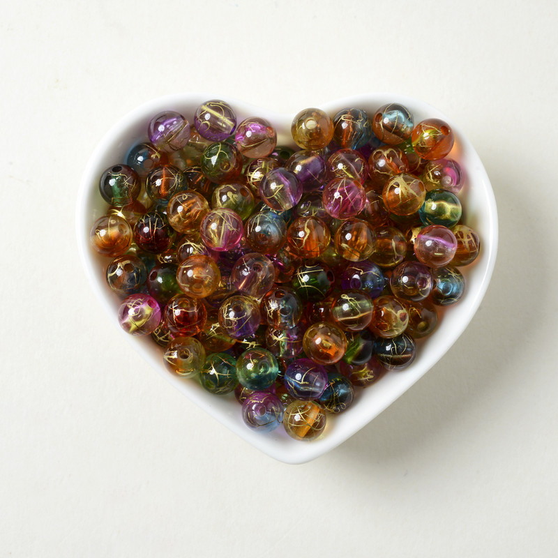 8 12 mm akrilo spalvingos imitacijos akmens karoliukai Blizgučiai rankų darbo laisvi karoliukai papuošalams „Pasidaryk pats“ apyrankės karolių priedai