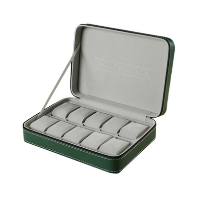 PU odinė laikrodžių dėžutė, praktiški laikrodžiai, vitrinos, papuošalų laikymo dėklas su užraktu / užtrauktuku moterims, vyrams, dovanų reikmenys