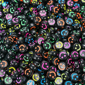 Spalvingi šypsenėlių akrilo karoliukai Smile Face tarpikliai karoliukai papuošalams gaminti Apyrankės karoliai „pasidaryk pats“ papuošalai, rankų darbo priedai