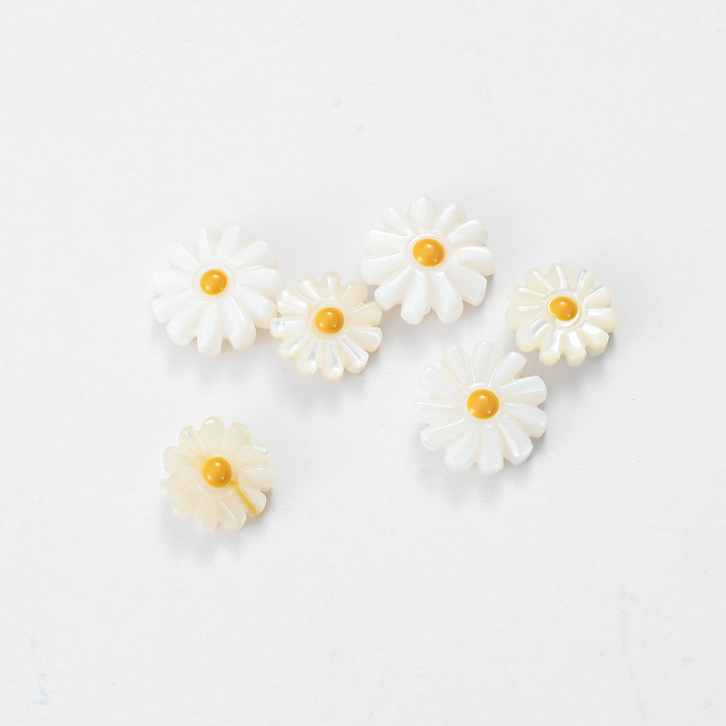 8 10 mm natūralių gėlių karoliukai balti 10 vnt tarpiniai karoliukai, skirti pasidaryk pats papuošalams gaminti apyrankės karoliai auskarų priedai