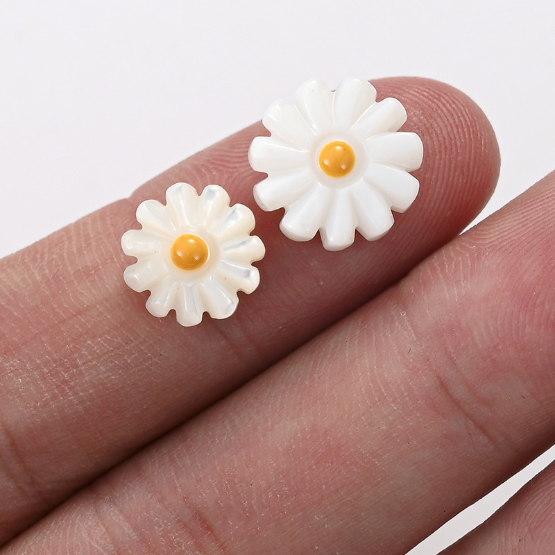 8 10 mm natūralių gėlių karoliukai balti 10 vnt tarpiniai karoliukai, skirti pasidaryk pats papuošalams gaminti apyrankės karoliai auskarų priedai