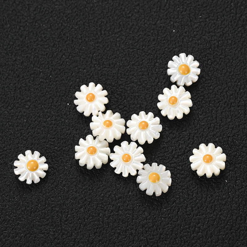 8 10 mm natūralių gėlių karoliukai balti 10 vnt tarpiniai karoliukai, skirti pasidaryk pats papuošalams gaminti apyrankės karoliai auskarų priedai