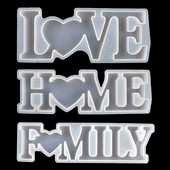 Love Home Családi Szilikon Forma Szerelem Gyanta Forma Szerelem Jelszó Penész Epoxi gyanta formák barkács asztaldíszítéshez Kézművesség