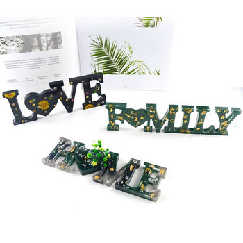 Love Home Οικογενειακό καλούπι σιλικόνης Love Resin Mold Love Sign Word Mold Καλούπια εποξειδικής ρητίνης για DIY Επιτραπέζια Διακόσμηση Τέχνης