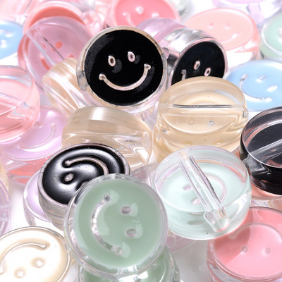 10 vnt 20/21 mm skaidrūs šypsenėlių akrilo karoliukai apvalūs žvaigždžių tarpikliai karoliukai papuošalams gaminti apyrankės karoliai "pasidaryk pats" reikmenys