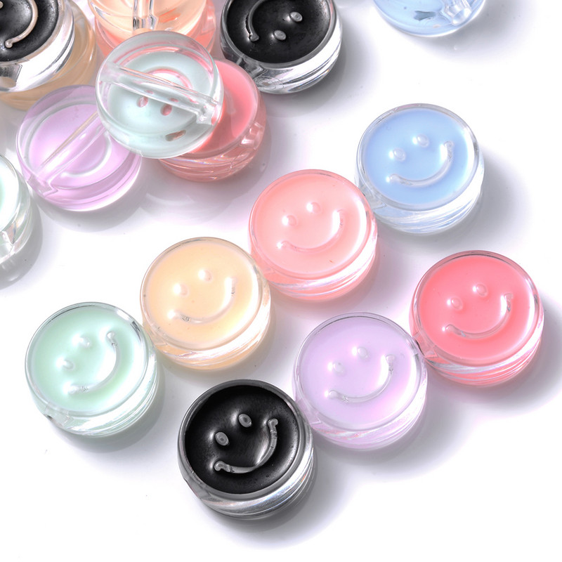 10 vnt 20/21 mm skaidrūs šypsenėlių akrilo karoliukai apvalūs žvaigždžių tarpikliai karoliukai papuošalams gaminti apyrankės karoliai "pasidaryk pats" reikmenys