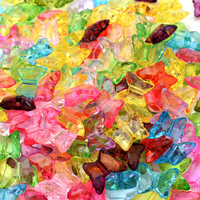 50 τμχ/παρτίδα 13x15mm Μικτές πολύχρωμες χάντρες πεταλούδας Διαφανείς ακρυλικές χάντρες διαχωρισμού για κοσμήματα που κάνουν DIY χειροποίητα αξεσουάρ