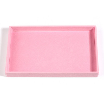 2022 m. nauji rožiniai aksominiai papuošalų ekranai auskarų laikymo dėklas Vitrinos papuošalų vitrinos organizatorius dėžutės padėklo laikiklis 21x12cm, 1vnt