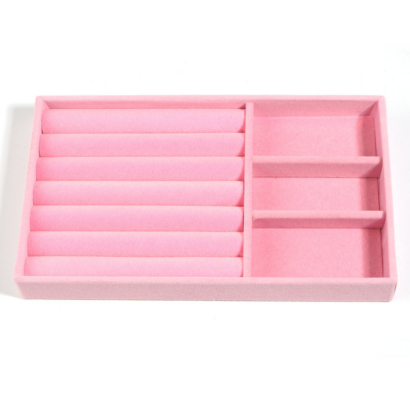 2022 m. nauji rožiniai aksominiai papuošalų ekranai auskarų laikymo dėklas Vitrinos papuošalų vitrinos organizatorius dėžutės padėklo laikiklis 21x12cm, 1vnt
