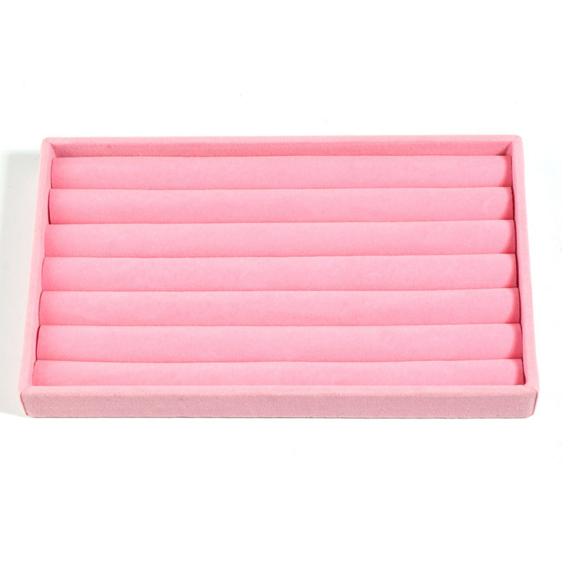 2022 m. nauji rožiniai aksominiai papuošalų ekranai auskarų laikymo dėklas Vitrinos papuošalų vitrinos organizatorius dėžutės padėklo laikiklis 21x12cm, 1vnt