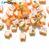 30/50/100 vnt Geltonos šypsenėlės molio karoliukai Mieli gyvuliniai polimeriniai tarpikliai karoliukai papuošalams gaminti pasidaryk pats apyrankės karolių priedai