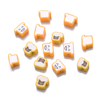 30/50/100 vnt Geltonos šypsenėlės molio karoliukai Mieli gyvuliniai polimeriniai tarpikliai karoliukai papuošalams gaminti pasidaryk pats apyrankės karolių priedai