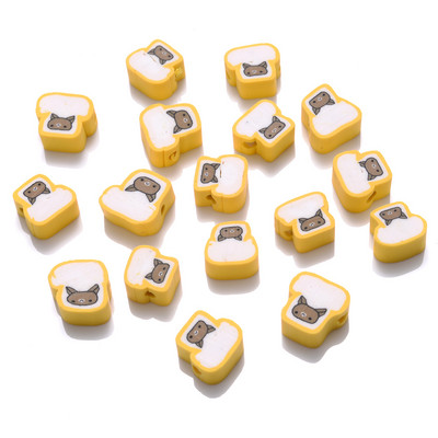 30/50/100 vnt Geltonos šypsenėlės molio karoliukai Mieli gyvuliniai polimeriniai tarpikliai karoliukai papuošalams gaminti pasidaryk pats apyrankės karolių priedai