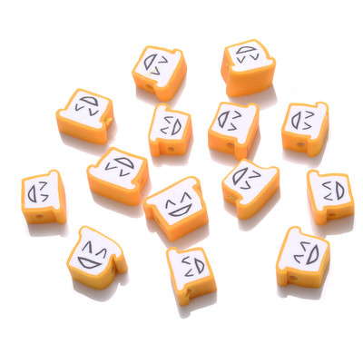 30/50/100 vnt Geltonos šypsenėlės molio karoliukai Mieli gyvuliniai polimeriniai tarpikliai karoliukai papuošalams gaminti pasidaryk pats apyrankės karolių priedai