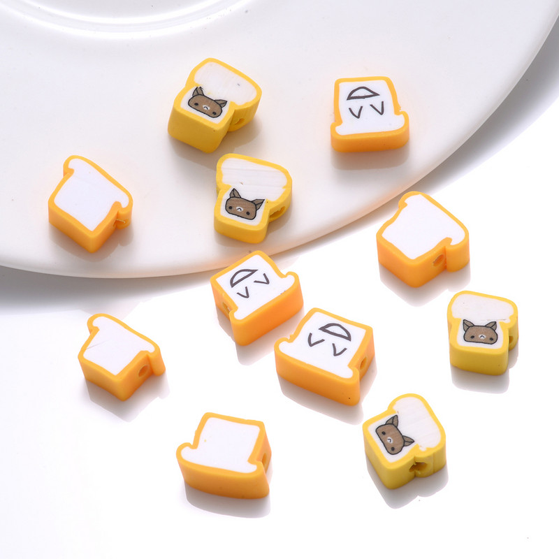 30/50/100 vnt Geltonos šypsenėlės molio karoliukai Mieli gyvuliniai polimeriniai tarpikliai karoliukai papuošalams gaminti pasidaryk pats apyrankės karolių priedai