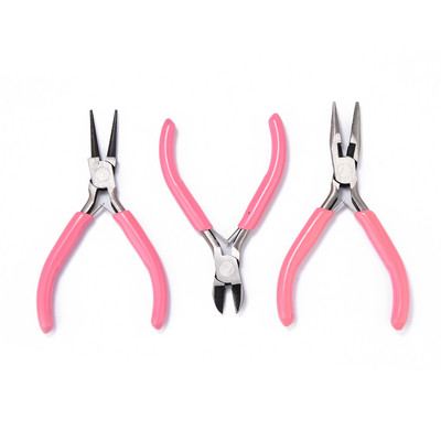 Seturi de clești de bijuterii pandahall Kit de instrumente pentru bijuterii DIY pentru fabricarea de bijuterii Clește cu nas rotund pentru tăiere sârmă Clește pentru tăiere laterală
