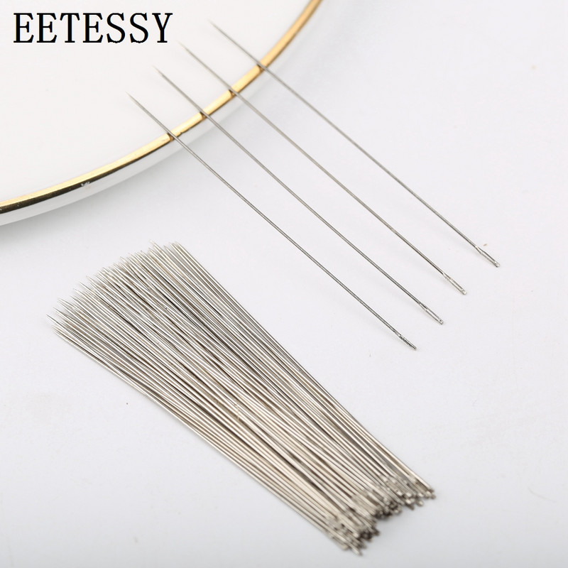 50db/tétel Különböző hosszúságú fém gyöngyfűző tűk ékszerkészítő eszközökhöz Vezérlőzsinór kézzel készített szerszám