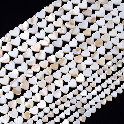 6/8/10/12 mm Natūralios baltos spalvos meilės širdies kriauklės perlamutrinės perlamutrinės tarpinės karoliukai papuošalams gaminti „pasidaryk pats“ apyrankės karoliai, rankų darbo