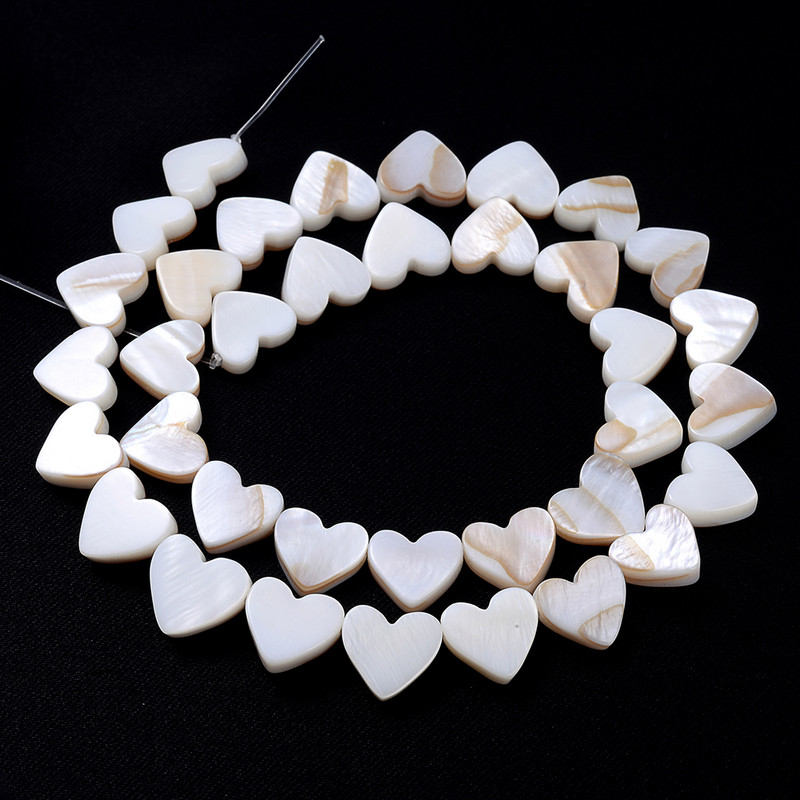 6/8/10/12 mm Natūralios baltos spalvos meilės širdies kriauklės perlamutrinės perlamutrinės tarpinės karoliukai papuošalams gaminti „pasidaryk pats“ apyrankės karoliai, rankų darbo