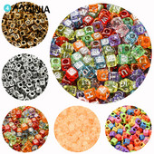 6 * 6 mm skaidrūs akrilo raidžių karoliukai kvadratiniai plokščios abėcėlės tarpinės karoliukai, skirti rankų darbo papuošalams gaminti „pasidaryk pats“ apyrankių didmeninė prekyba