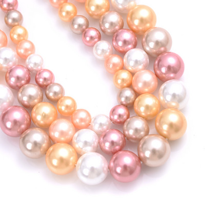 Natūralūs jūros kriauklių perlų karoliukai Tikri kriauklės papuošalams gaminti karoliai pasidaryk pats apyrankės papuošalai didmeninė prekyba 15'' 6/8/10/12 mm