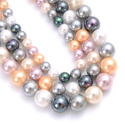 Natūralūs jūros kriauklių perlų karoliukai Tikri kriauklės papuošalams gaminti karoliai pasidaryk pats apyrankės papuošalai didmeninė prekyba 15'' 6/8/10/12 mm